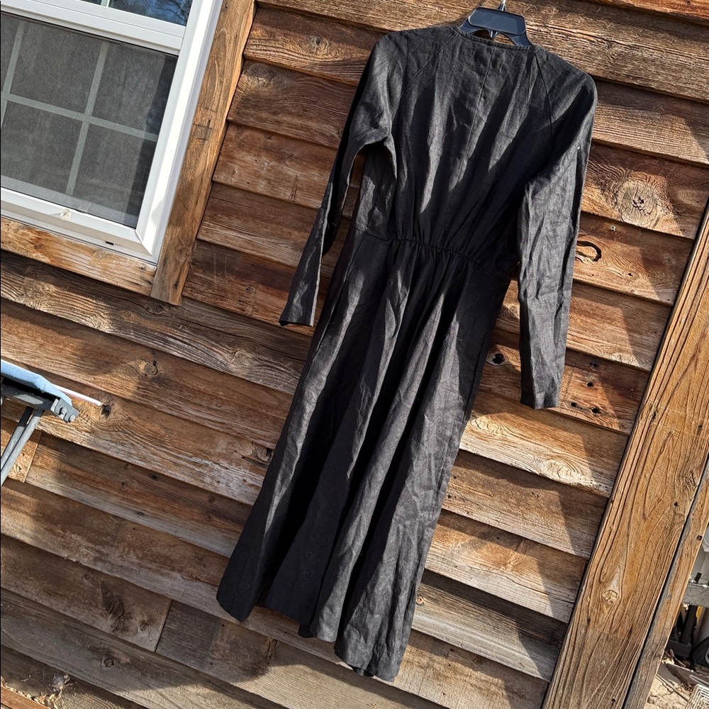 Visible art linen dress faux wrap new - Picture 5 of 5